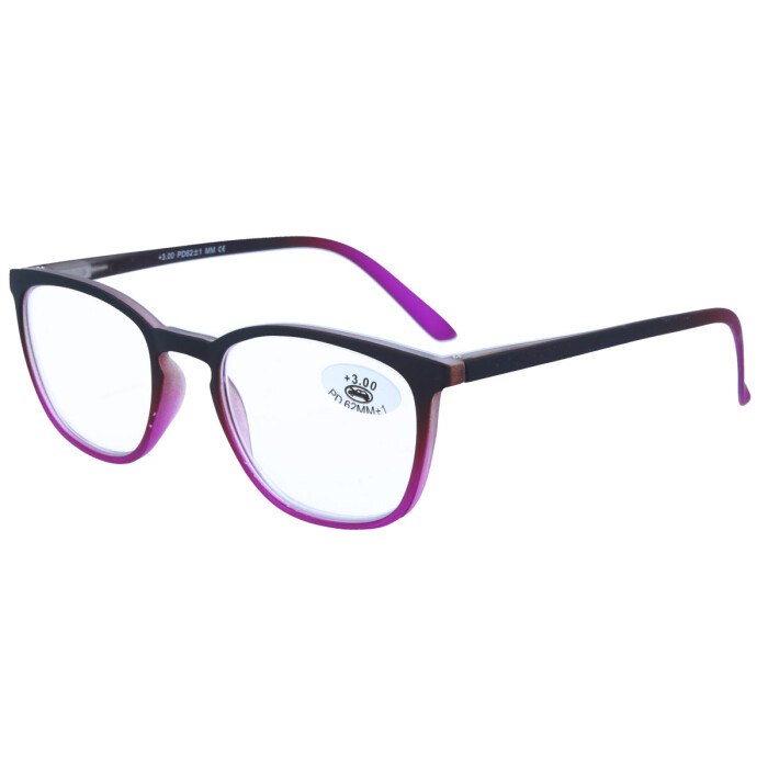 Bunte Lesebrille /-hilfe MARLEN mit farblich passenden Einstecketuibeutel lila + 3,50 dpt
