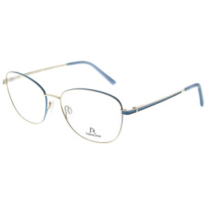 Rodenstock Damen-Brillenfassung mit Federscharnier R2660 B aus Edelstahl in Hellblau-Gold