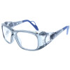 Zertifizierte dynamische Arbeitsschutzbrille FRFR 518 aus Polyamid in Grau-Blau mit individueller Stärke