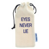 Beiger Brillenbeutel / Stecketui aus Naturfaser CANNY mit Slogan - EYES NEVER LIE