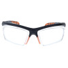 Praktische BRAUNWARTH Sportbrille mit klaren Kunststoffgläsern in Schwarz matt - Orange