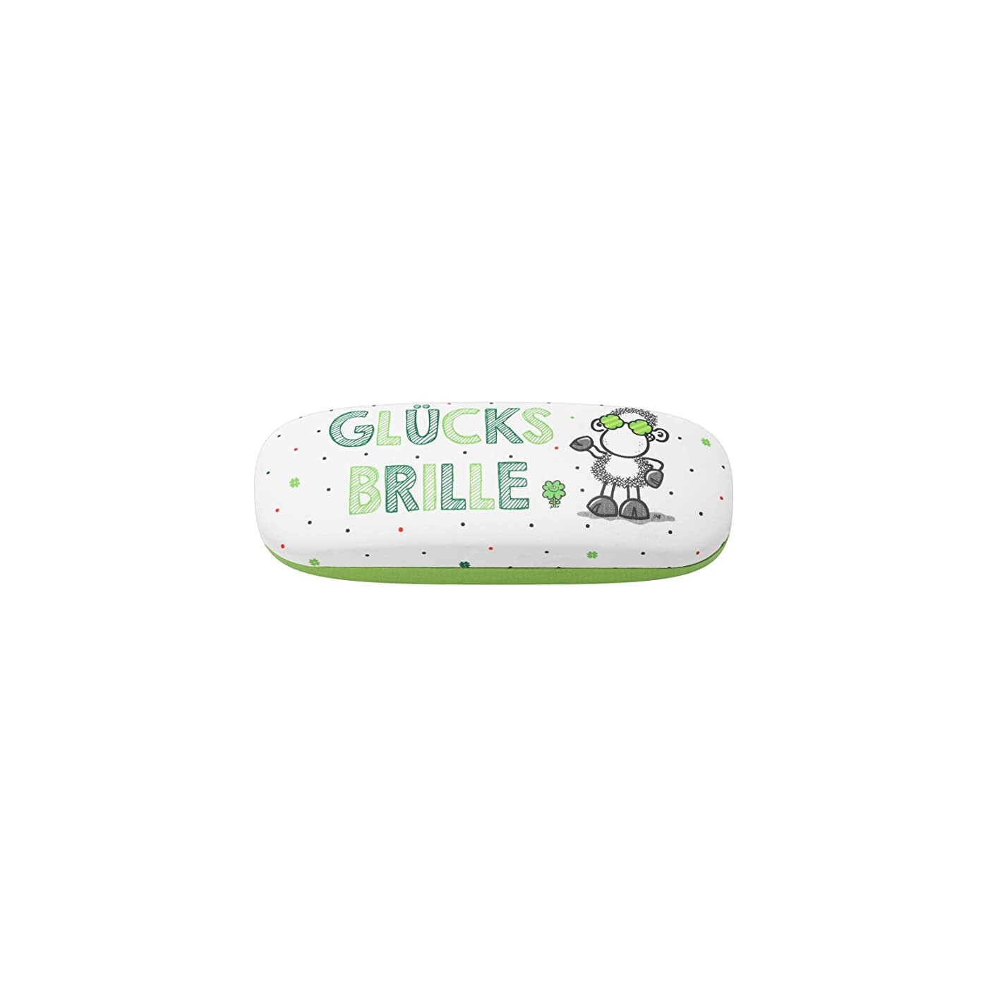 Sass & Belle Brillenetui Mit Schaf-Motiv – Grün-weiß, Aus PU Mit Eisen Und PS-Futter