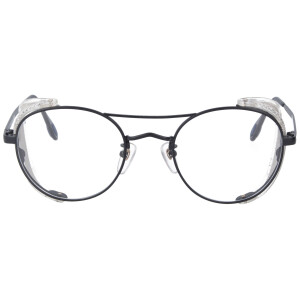 Universale kleine Schutzbrille aus Metall mit individueller Stärke in Schwarz