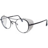 Universale kleine Schutzbrille aus Metall mit individueller Stärke in Schwarz