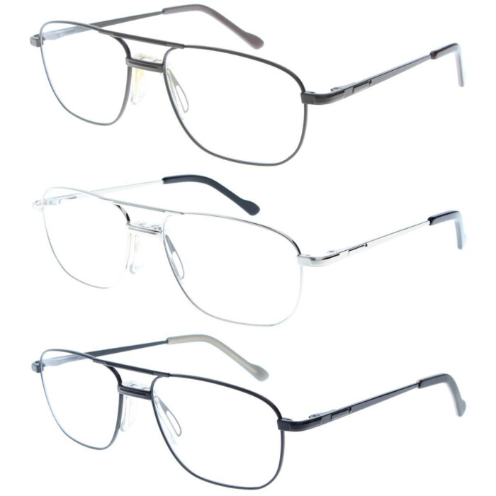 Angesagte Lesebrille in Pilotenform UWE mit Sattelsteg, Federscharnier und individueller Sehstärke