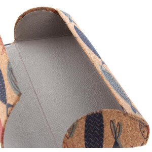 Stylisches Brillenetui Kork aus echtem Kork mit Magnetverschluss im Design Keshan Bunt