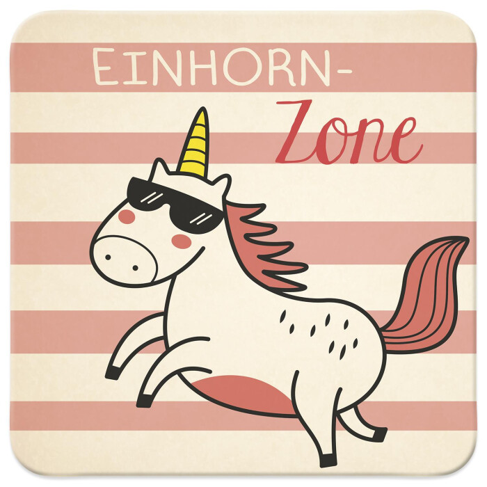 Sheepworld - Niedlicher Untersetzer "Einhorn - Zone" aus Kork 9,5 cm x 9,5 cm