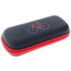 Sportliches - Brillenetui BIKE aus Kunstleder mit Reißverschluss und Fahrradlogo in Schwarz-Rot