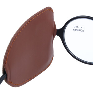 Seitenschutz für Brillen aus Kunstleder in Braun