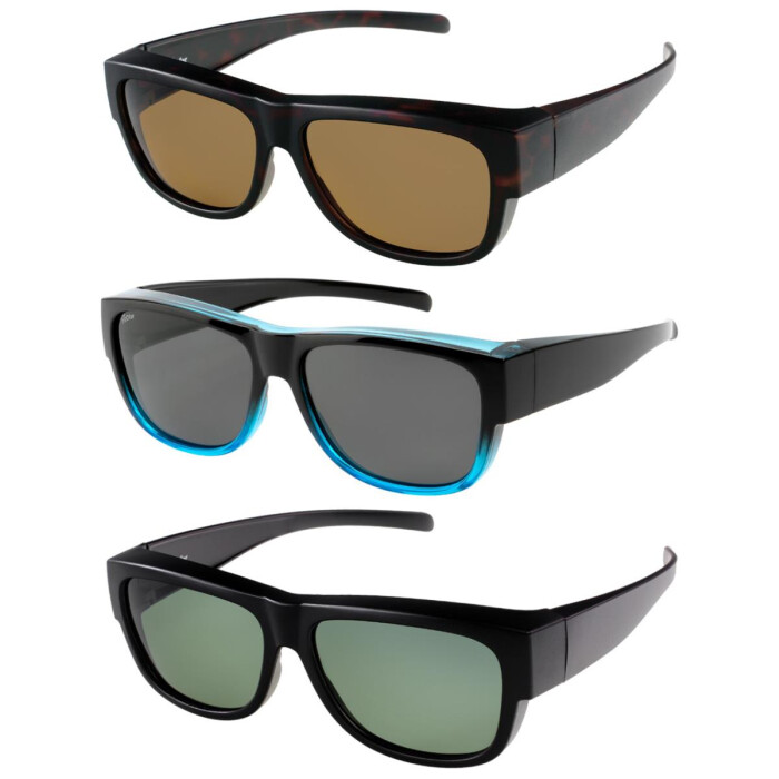 Kleine Kunststoff-Überbrille / Sonnenbrille mit 100% UV-400 Schutz und Polarisation