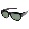 Kleine Kunststoff-Überbrille / Sonnenbrille mit 100% UV-400 Schutz und Polarisation in Schwarz