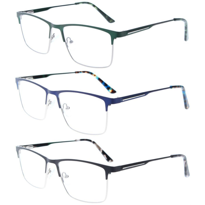 Klassische Lesebrille TILL aus mattem Metall mit Federscharnier und individueller Sehstärke