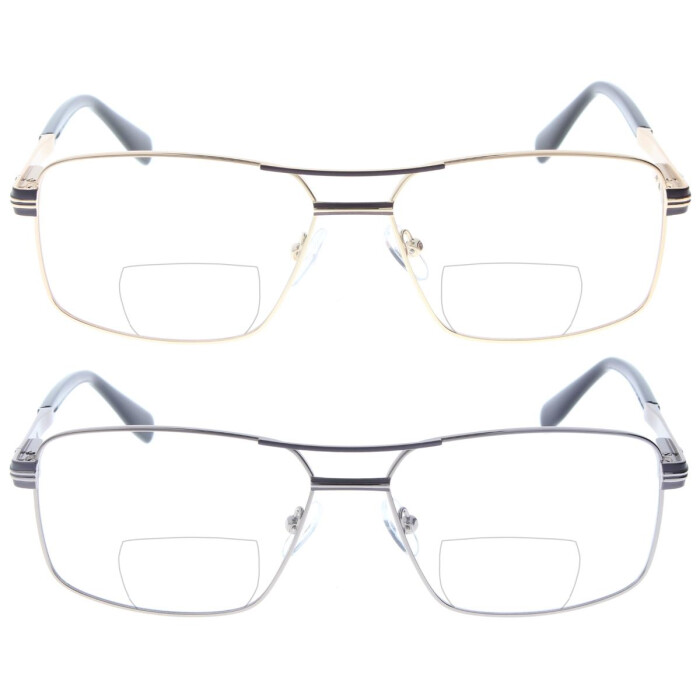 Moderne Doppelsteg-Bifokalbrille FRIEDRICH mit Federscharnier und individueller Stärke