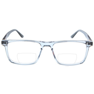 Sportliche Kunststoff-Bifokalbrille WILLI in Grau mit Chrom-Akzenten und individueller Stärke