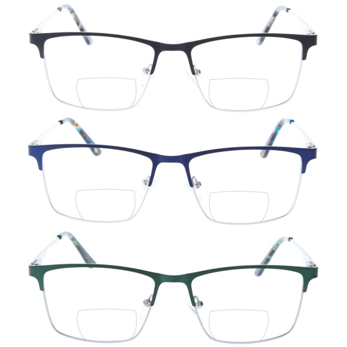 Matte Metall-Bifokalbrille TILL mit robustem Federscharnier und individueller Stärke