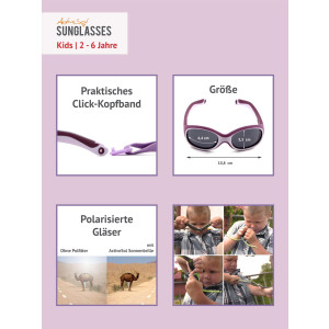Polarisierende ACTIVE SOL BUTTERFLY Kinder-Sonnenbrille 2 - 6 Jahre