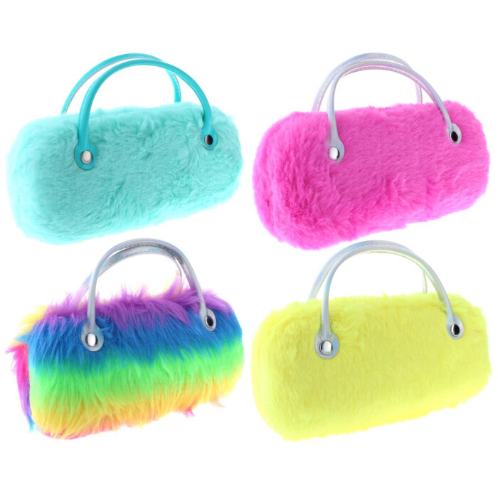 Flauschiges Brillenetui / Handtasche in vier Farben