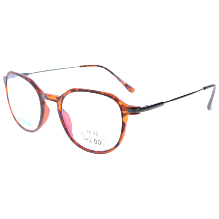 Moderne OFFICE Multifokal Bildschirm-Lesebrille mit Blaulichtfilter in Havanna