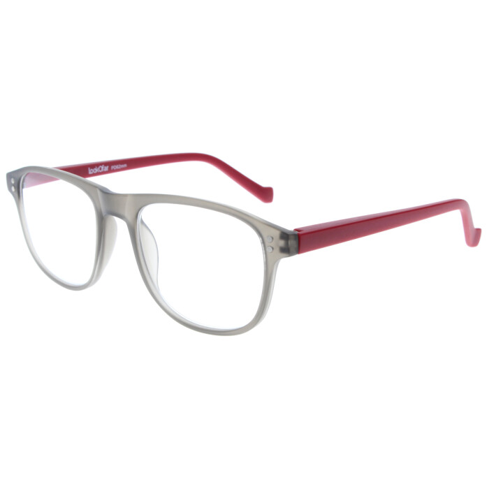Stylische Kunststoff-Fertiglesebrille PABLO mit extra großem Blickfeld und Federscharnier Grau + 1,50 dpt