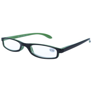 Designer-Lesebrille mit Federscharnier und Etui Grün...