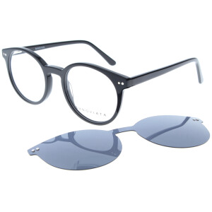 Moderne Kunststoff-Fernbrille JOLYNE mit praktischem Sonnenclip, Federscharnier und individueller Stärke