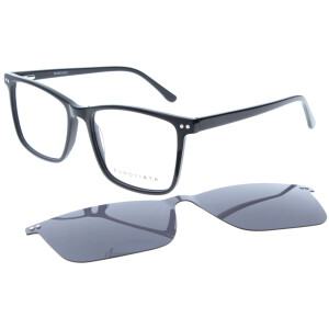 Klassische Kunststoff-Fernbrille PEDRO mit praktischem Sonnenclip, Federscharnier und individueller Stärke
