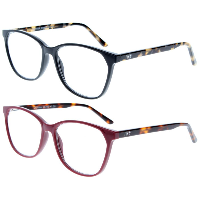 Stylische Cateye-Fertiglesebrille DONNA aus hochwertigem Kunststoff mit Federscharnier