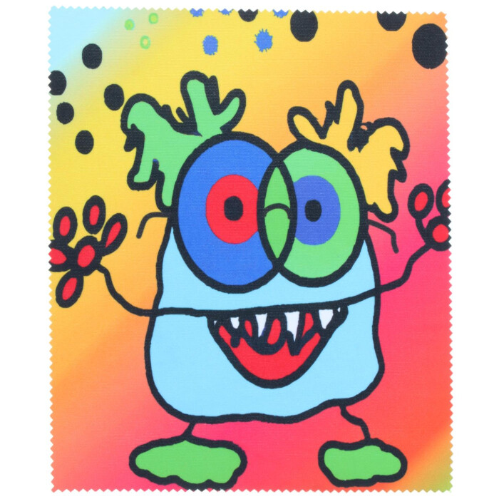 Hochwertiges Microfasertuch "Little Monster 11" mit witzigem Monstermotiv