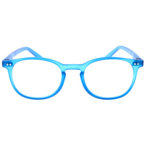 Moderne Fertiglesebrille JUNIOR mit Einstecketui und Federscharnier in Blau + 1,50 dpt