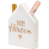 Weihnachtlicher SHEEPWORLD Porzellan-Haus für Geldgeschenke "Von Herzen" 5,5 cm
