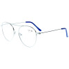 Moderne Fertiglesebrille aus Metall DYLAN in angesagter Piloten-Form in Silber + 2,00 dpt