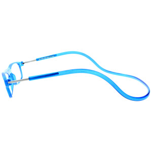 Praktische TWEE MAG Fertiglesebrille mit Magnet und verstellbaren Umhänge-Bügeln in Blau + 2,50 dpt