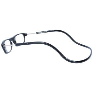 Praktische TWEE MAG Fertiglesebrille mit Magnet und verstellbaren Umhänge-Bügeln in Schwarz + 2,50 dpt