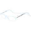 Praktische TWEE MAG Fertiglesebrille mit Magnet und verstellbaren Umhänge-Bügeln in Transparent + 1,50 dpt