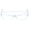 Praktische TWEE MAG Fertiglesebrille mit Magnet und verstellbaren Umhänge-Bügeln in Transparent + 1,50 dpt