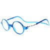 Runde Fertiglesebrille ROUNDMAG mit Magnet und einstellbaren Umhänge - Bügeln in Blau + 2,00 dpt