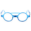 Runde Fertiglesebrille ROUNDMAG mit Magnet und einstellbaren Umhänge - Bügeln in Blau + 2,00 dpt
