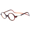 Runde Fertiglesebrille ROUNDMAG mit Magnet und einstellbaren Umhänge - Bügeln in Braun + 2,00 dpt