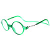 Runde Fertiglesebrille ROUNDMAG mit Magnet und einstellbaren Umhänge - Bügeln in Grün + 4,00 dpt