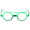 Runde Fertiglesebrille ROUNDMAG mit Magnet und einstellbaren Umhänge - Bügeln in Grün + 4,00 dpt