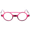 Runde Fertiglesebrille ROUNDMAG mit Magnet und einstellbaren Umhänge - Bügeln  Pink + 1,50 dpt