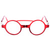 Runde Fertiglesebrille ROUNDMAG mit Magnet und einstellbaren Umhänge - Bügeln in Rot + 2,50 dpt