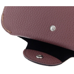Hochwertiges Brillenetui "HEIDI" aus Rindsleder und Druckknopf in Balsamic