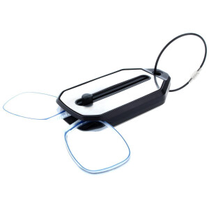 Handlicher Zwicker mit praktischem Etui in Stärke +2,00 dpt in Blau