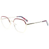 Schicke, großrahmige Lesebrille ELKE in Gold-Bordeaux mit Federscharnier und individueller Sehstärke