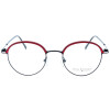 Metall - Brillenfassung JKC - 946 C4 in moderner Panto - Form in Schwarz / Rot