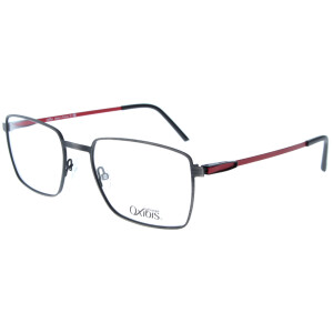 Hochwertige Herren - Brillenfassung von Oxibis PU6 C4 aus Metall in Carbon / Rot