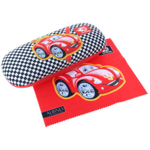 Cooles Kinder - Hartschalenetui mit Cars / Hotwheels Motiv und passendem Microfasertuch