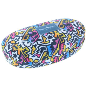Modernes Hartschalenetui mit bunt gemusterten Bezug -...