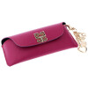 Elegantes Brillenetui aus weichem Echtleder mit verspieltem Gold-Anhänger und Magnetverschluss in Pink